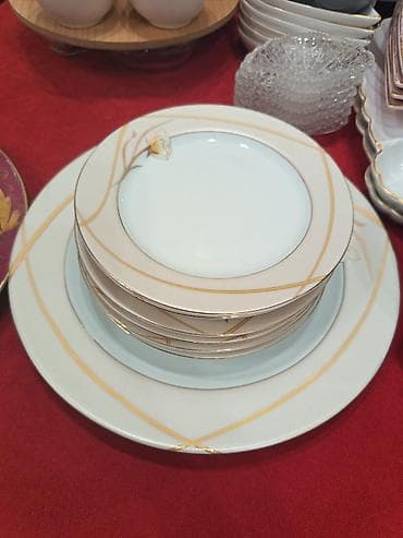 acarlar desti: Nahar dəsti, rəng - Qızılı, Farfor — 2