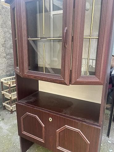 cib bicaq satisi: Mətbəx mebeli dəsti və vitrin şkafı - Material: laminat/LDSP ağac — 2