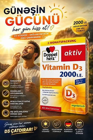 lonpasin tablet: Doppelherz aktiv Vitamin D3 2000 I.E. – Günəş vitamini Məhsul — 1