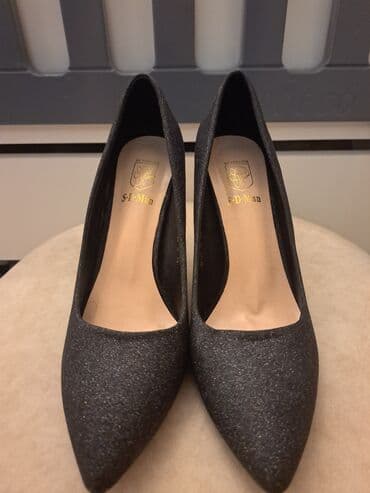 женские туфли с ремешком: Туфли, Размер: 39, цвет - Серый, Новый — 2