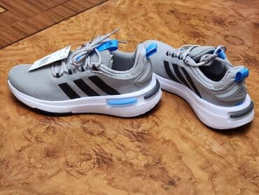 kişilər üçün qaçış krossovkaları: Adidas kişi qaçış/idman krossovkaları - Rəng: boz üst hissə, qara üç — 5