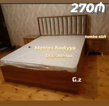 taxt sumqayıt: Yeni, İkinəfərlik çarpayı, Bazasız, Matras ilə, Siyirməli, Azərbaycan — 8