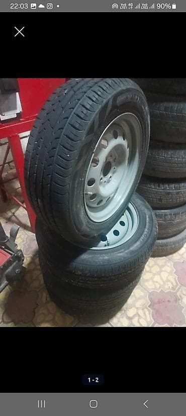 Polad disklərlə birlikdə avtomobil təkərləri dəsti - R14 polad