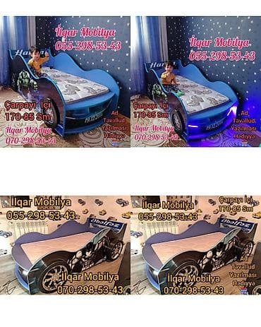 Yeni, Sifariş ilə, Maşın-çarpayı, Matrassız, Siyirməsiz