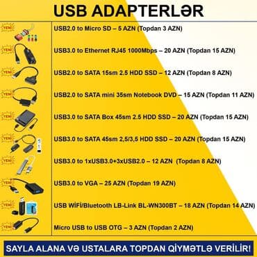 Информатика: USB Adapterlər SAYLA ALANA VƏ USTALARA TOPDAN QİYMƏTLƏ VERİLİR! — 2