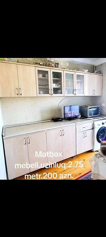 Metbex mebeli 200 azn
Uzunlugu 2.75
🏡 Biləcəri 245