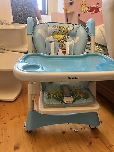 Beichi uşaq yemək stulu - Rəng: açıq mavi-ağ - Sevimli zürafə naxışlı lalafo.az -da Beichi uşaq yemək stulu - Rəng: açıq mavi-ağ - Sevimli zürafə naxışlı