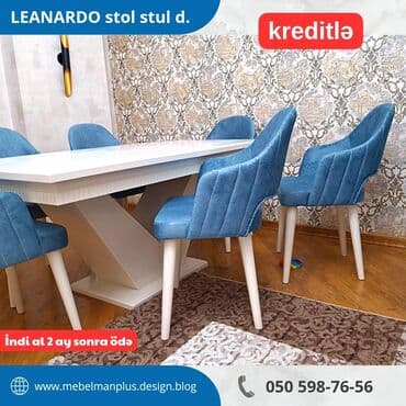 oturacaqlarin uzlenmesi: Qonaq otağı üçün, Yeni, Açılan, Dördbucaq masa, 6 stul — 3