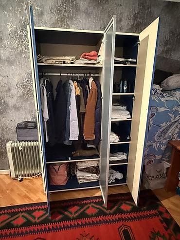 lalafo şkaf: 3 qapılı, Güzgülü, Rəngli, Digər material, Açılan, Düz dolab — 4