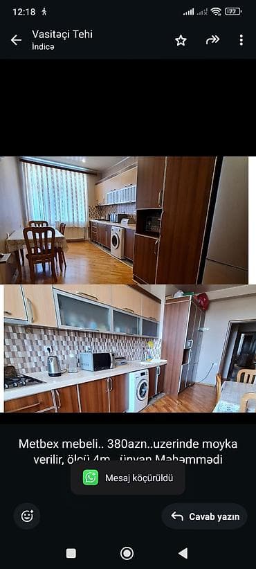 islenmis iran sobasi: Metbex mebeli. 380azn. uzerinde moyka verilir, ölcü 4m. ünvan — 1