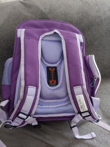 uşaq üçün məktəbli çantaları: Məhsul: OXFORD məktəb çantası - Rəng: bənövşəyi, gümüşü haşiyələr - — 4