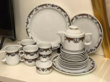 xurusdal qablar: Nahar dəsti, rəng - Ağ, Keramika, Çexiya — 1