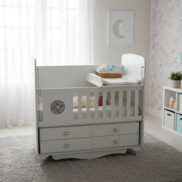 ikinci əl uşaq carpayısı: Oğlan və qız üçün, Yeni, Dördbucaq, Beşik, Dəstsiz, Matrassız, Yellənmə mexanizm ilə — 1