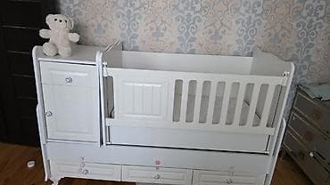Oğlan və qız üçün, İşlənmiş, Dördbucaq, Beşik, Matras ilə, Yellənmə mexanizmsiz