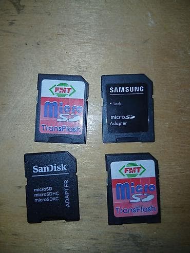 adaptorlar: Şəkildə olanlar microSD → SD adapterləridir (kartın özü deyil, sadəcə — 1