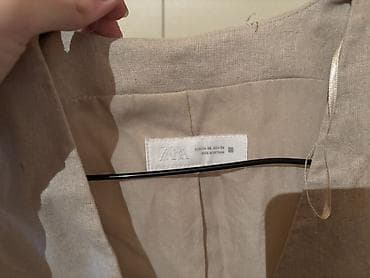 женские джинсовые жилетки: Жилет, Zara, XS, цвет - Бежевый — 2