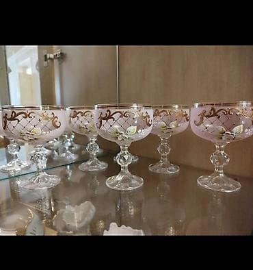 dekorativ əşyalar: Qədəhlər, rəng - Çəhrayı, Şüşə — 1