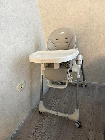 deri plas: Peg Perego yemək stolu ilə uşaq yemək kreslosu - Rəng: boz-ağ - — 2