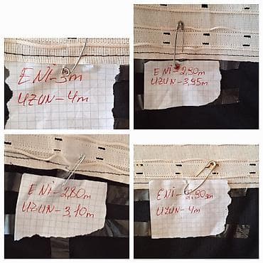 jalüs: Qara məxməri effektli parça üzərində qızılı mermer naxışlı qalın pərdə — 2