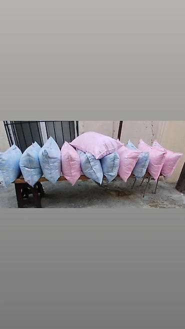 tük yastıqlar: Tüklü yastıqlar - Ölçülər: hazır 50×70 və 70×70 - Dolğu variantları — 4