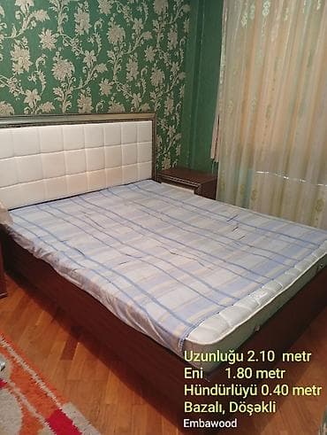 kombi 40: Embawood yataq dəsti - Ölçülər: uzunluğu 2.10 m, eni 1.80 m — 1