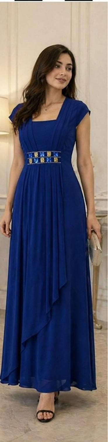 uzun yupqa: Zərif axşam/libas – kraliyet mavisi uzun geyim - Rəng: dərin kraliyet — 1