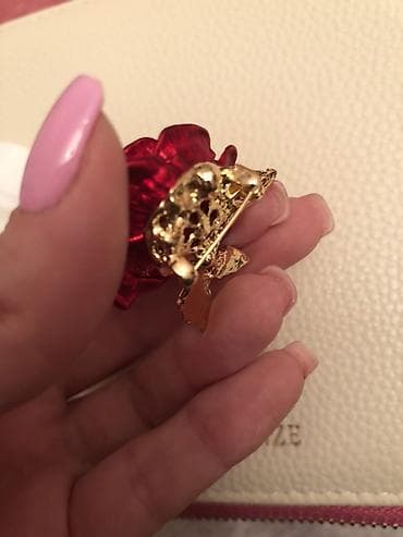 Qırmızı gül formalı bross Həzi Aslanov metrosunun yanında, 245 nömrəli — 2