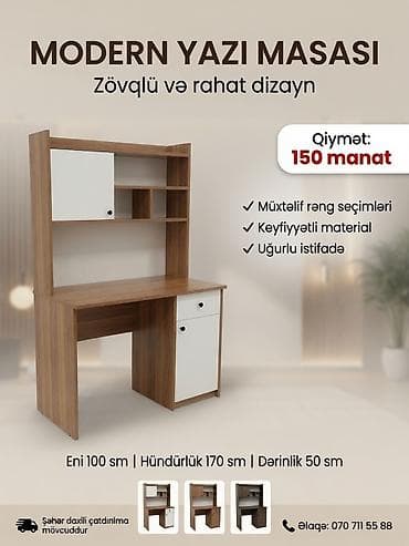 parça dolab: Modern yazı masası – zövqlü və rahat dizayn.Bakı ve Sumqayıt erazisi — 1