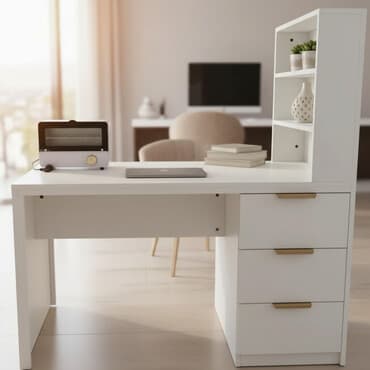 Sifarişlə tumbalar: Ağ rəngli funksional iş masası - Geniş iş səthi: rahat yazı, kompüter lalafo.az -da — 1 Sifarişlə tumbalar: Ağ rəngli funksional iş masası - Geniş iş səthi: rahat yazı, kompüter — 1