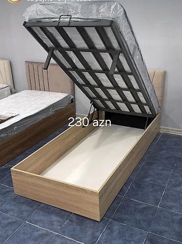 Qaldırılan taxta karkaslı, qazlı amortizatorlu anbarlı tək nəfərlik