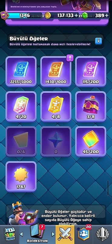 nərd daşı: Clash Royale hesabı - Kupa: 7519 - Kral Səviyyəsi: 1346 - Qızıl: 137 — 6