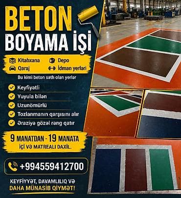 qapi ustu asmalar: Beton boyama xidməti Beton səthlər üçün peşəkar boya tətbiqi — 1