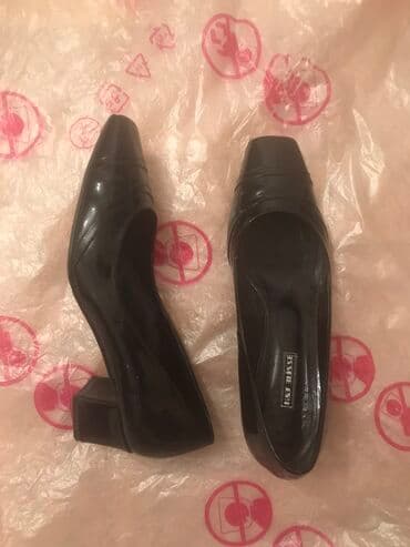 зеленые туфли: Туфли, Размер: 40, цвет - Черный, Б/у — 1