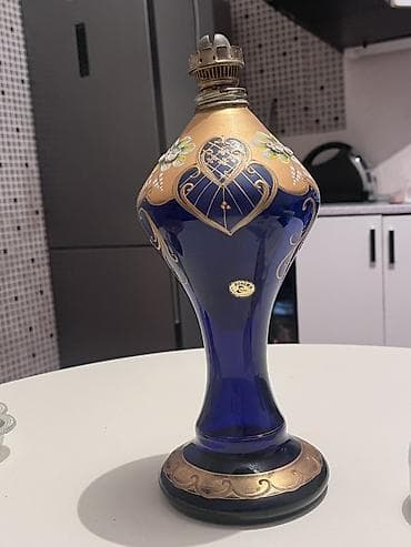 original cobalt: Bohemia kristal yağ lampası (Çexiya istehsalı) - Material: orijinal — 1