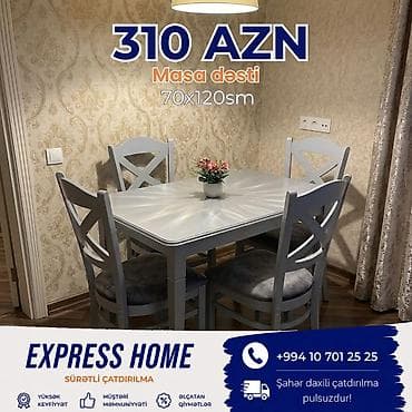 Mətbəx üçün, Yeni, Açılmayan, Dördbucaq masa, 4 stul lalafo.az -da Mətbəx üçün, Yeni, Açılmayan, Dördbucaq masa, 4 stul
