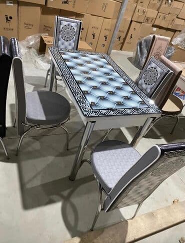 mətbəx stol: Mətbəx üçün, Yeni, Açılan, Dördbucaq masa, 4 stul — 25