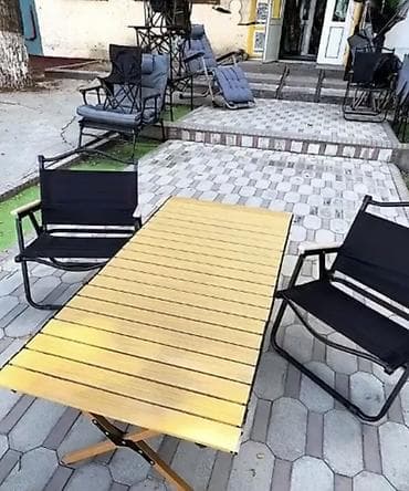 bağ stulu: Dördbucaq masa, 2 stul, Qatlanan, Stullar ilə, Alüminium — 3