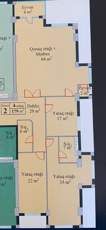 podmayak mənzillər: 4 otaqlı, Yeni tikili, m. Xətai, 179000 kv. m — 12