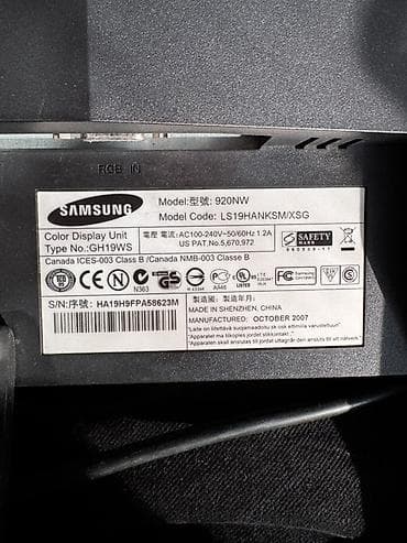 ssd har disk: Samsung SyncMaster 920NW monitor - Ekran: 19” (48 sm) geniş format — 6
