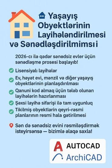 çən təmiri: 🏠 Yaşayış və Qeyri-Yaşayış Obyektlərinin Layihələndirilməsi və — 2
