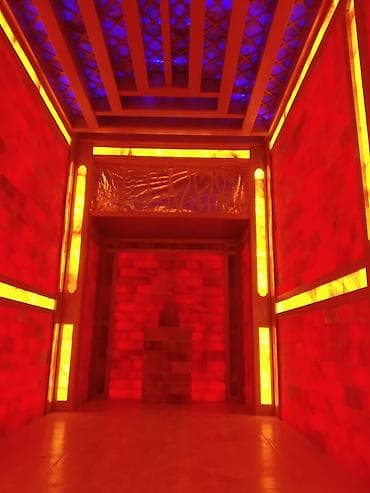 heyetde bulaq tikmek: Duz otağı tikintisi, himalay duzu, sauna — 4