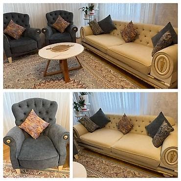 Divan 2 kreslo 650azn. Açılmır bazası yoxdu. Divanın üzlüyü üstündə