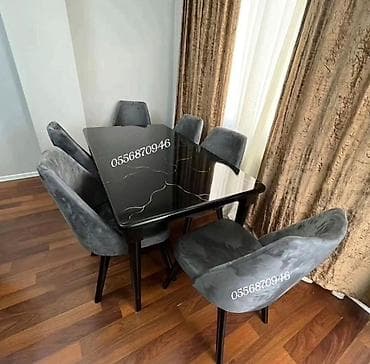 Для гостиной, Новый, Нераскладной, Прямоугольный стол, 6 стульев — 1