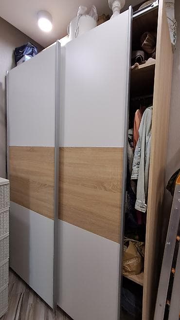 taxta reyka: İşlənmiş, 2 qapılı, Siyirməli, Bej, Taxta, Kupe, Düz dolab — 3