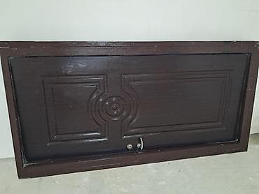 qapı setkaları: Dəmir giriş qapısı – qəhvəyi rəng, klassik relyef naxışlı panel — 1