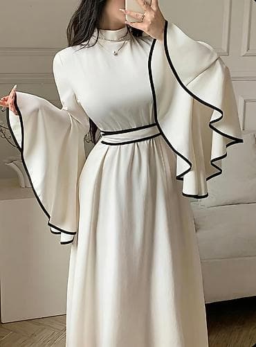 ziyafət geyim: Məhsul: Qadın axşam geyimi – krujeva detallı uzun ziyafət donu - — 7