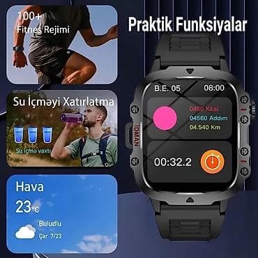 luc saatları: Yeni, Smart saat, Sensor ekran, rəng - Qara — 6