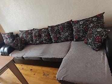 Künc divan, İşlənmiş, Açılan, Bazasız, Dəri, Çatdırılma yoxdur