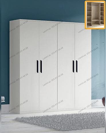 islenmis qapi satiram: 4 Qapılı Dolab Standart ölçülü otaqlar üçün funksional və geniş — 1