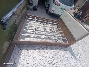 yataq doseyi: Taxta karkaslı ikinəfərlik çarpayı karkası - Ölçü: təxmini 160x200 sm — 2